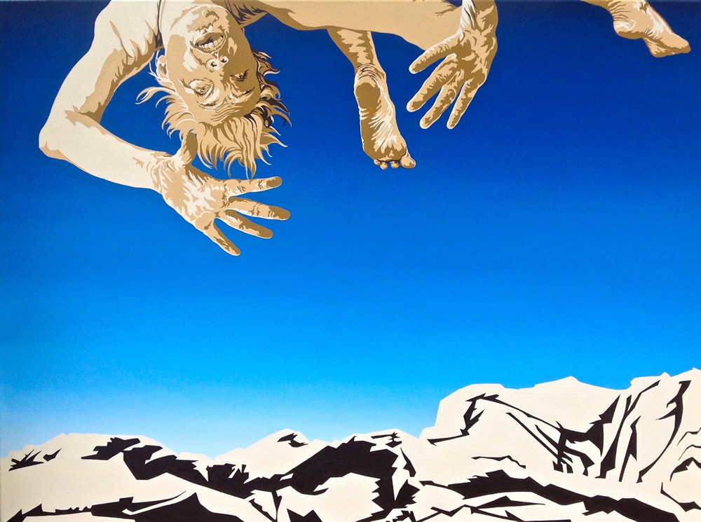 Chrissy Thirlaway, Falling Not Flying, Oil on canvas, 102x76cm