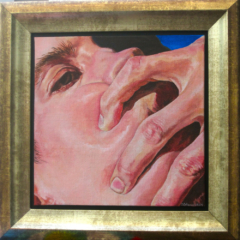Chrissy Thirlaway, Shut Up, Acrylic on canvas, 30x30cm