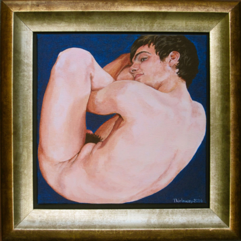 Chrissy Thirlaway, Waiting, Acrylic on canvas, 30x30cm