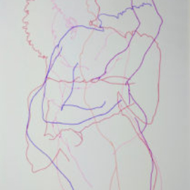 Chrissy Thirlaway, Blind Drawing 15th March, Pen on paper, 25x32cm